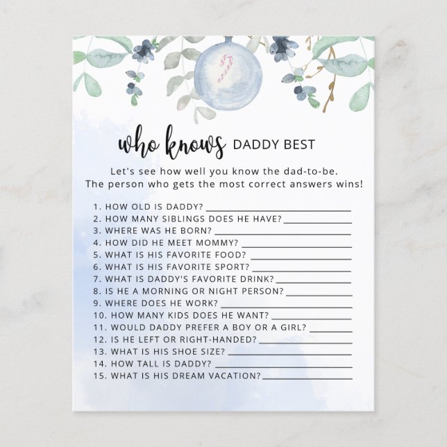 Winter Who knows daddy best game (Front)