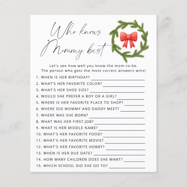 Winter Who knows mummy best (Front)