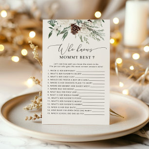 Winter Who knows mummy best baby shower game