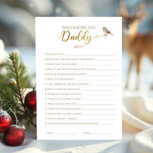 Winter Who Knows the Daddy Best Baby Shower Game Invitation