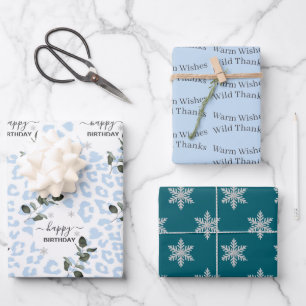 Winter Wild Glacier Leopard Wrapping Paper Sheet