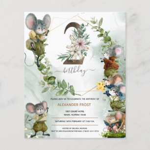 Winter Wild Mice 2nd Birthday Party Invitation