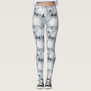 Winter Wilderness Mountain Forest Wild Life Leggings