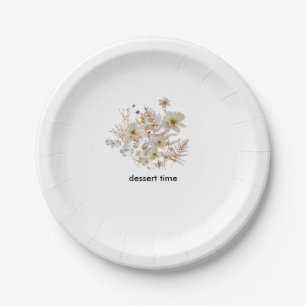 Winter Wildflower Bloom Rustic Boho Gardens Paper Plate