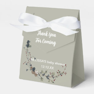 Winter wildflower garden bloom baby shower favour box