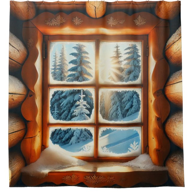 Winter Window View Shower Curtain (Front)