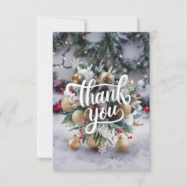 Winter Wish Enchanted Happy Holidays Thank You Card (Front)