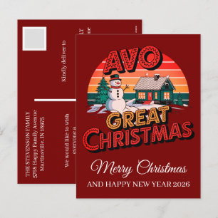 Winter Wishes Christmas 2025 Personalized 2026 Holiday Postcard