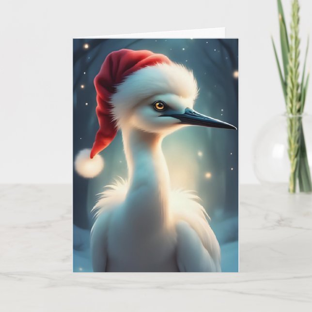 Winter Wishes in Feathers Card (Front)