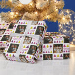 Winter Wishes Purple Christmas Trees Photo Wrapping Paper<br><div class="desc">Elevate your holiday greetings with our fun and bright photo holiday gift wrap featuring a contemporary design featuring modern, patterned, and boldly coloured Christmas trees, accentuated by the elegant text that reads 'Winter Wishes.' Add a touch of personalisation with your own signature, making each gift wrapped under the tree uniquely...</div>