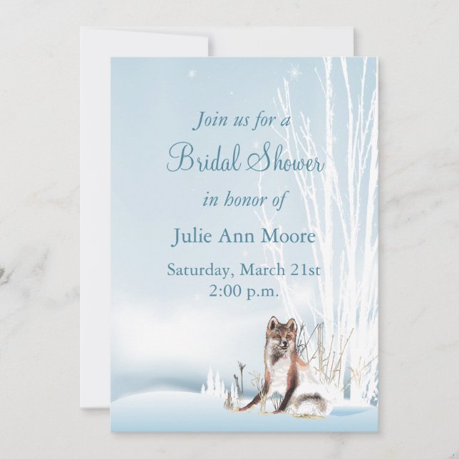 Winter Wolf Bridal Shower Invitation (Front)