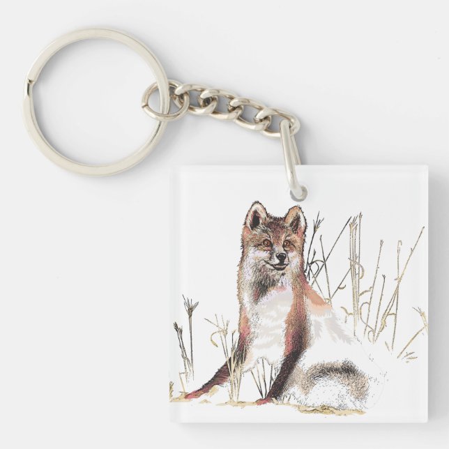 Winter Wolf Key Ring (Front)