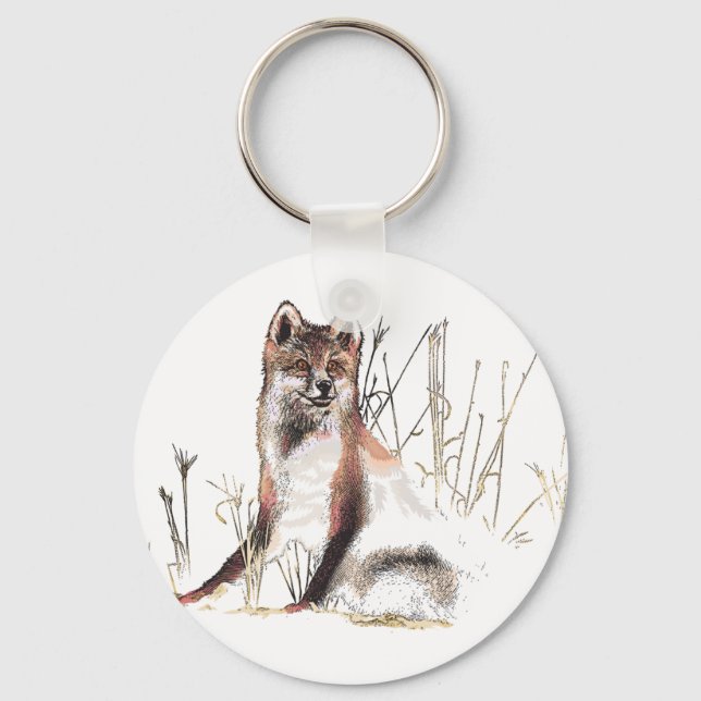 Winter Wolf Key Ring (Front)