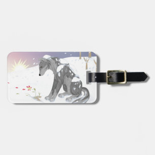Winter Wolf Luggage Tag