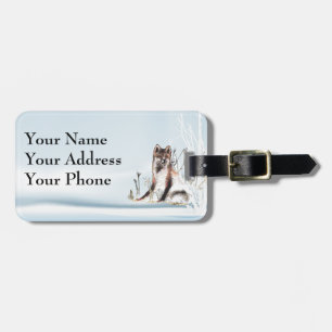Winter Wolf Luggage Tag