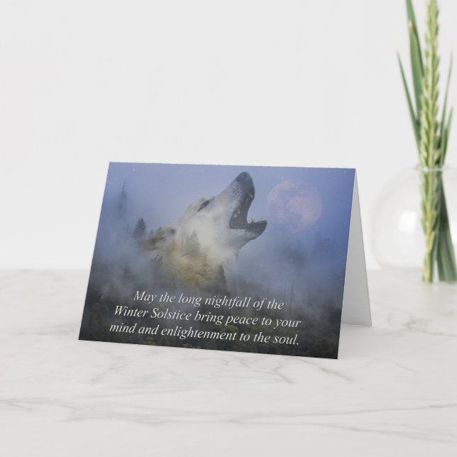 Winter Wolf Solstice Card (Front)