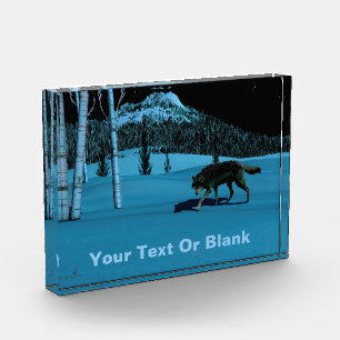 Winter Wolf - Tapetum Lucidum Photo Block