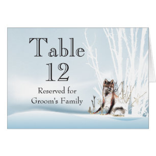Winter Wolf Wedding Table Number
