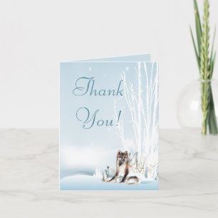 Winter Wolf Wedding Thank You Card