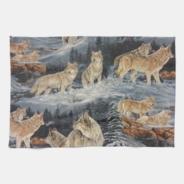 Winter Wolves Tea Towel (Horizontal)