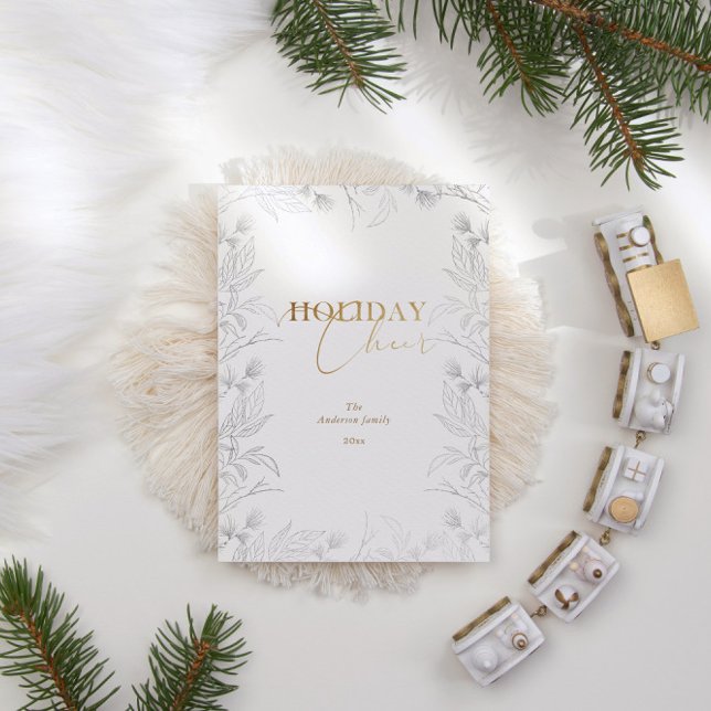 Winter Wonder Gold Calligraphy Photo Holiday Card (Creator Uploaded)