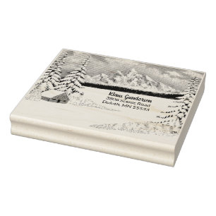Winter Wonder Large Wood Address Stamp