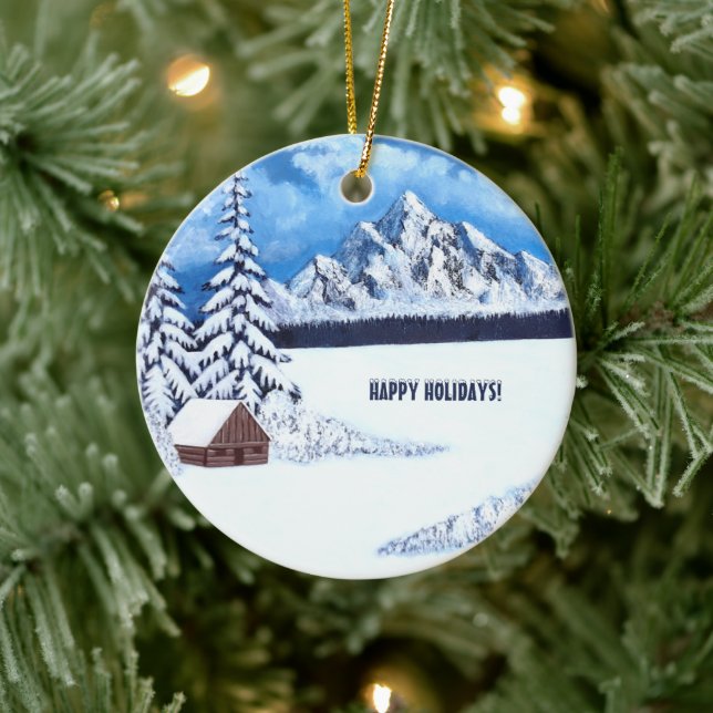 Winter Wonder Round  Ceramic Tree Decoration (Tree)