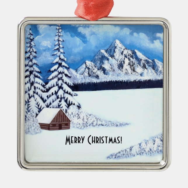 Winter Wonder Scene Metal Tree Decoration (Front)