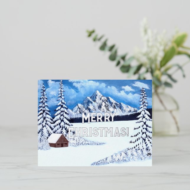 Winter Wonder Silver Foil Christmas Postcard (Standing Front)