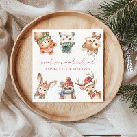 Winter wonderful woodland christmas birthday