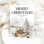 Winter Wonderla Elegant Watercolor Merry Christmas Holiday Card<br><div class="desc">Winter Wonderla Elegant Watercolor Merry Christmas Holiday Card</div>