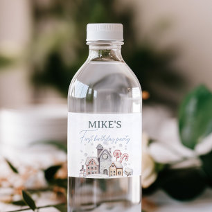 Winter Wonderland 1st Birthday  Water Bottle Label