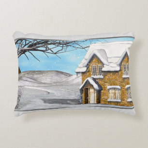 Winter Wonderland 2 Folk Art Decorative Cushion