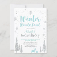Winter Wonderland - 2nd Birthday Invitation - Boy