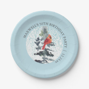 Winter Wonderland 50th Birthday Party Paper Plate