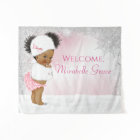 Winter Wonderland Afro Girl Baby Shower Backdrop