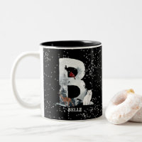 Winter Wonderland Alphabet B Monogram | Snow Wolf