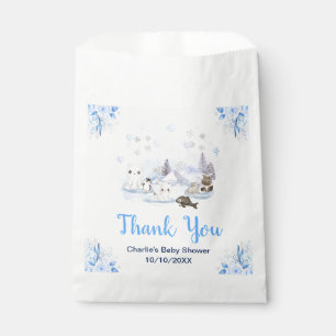 Winter Wonderland Animals Baby Shower Thank You Favour Bags