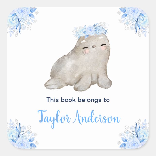 Winter Wonderland Arctic Seal Kids Bookplate (Front)