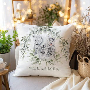 Winter Wonderland Artic Animals Holiday Decor Cushion