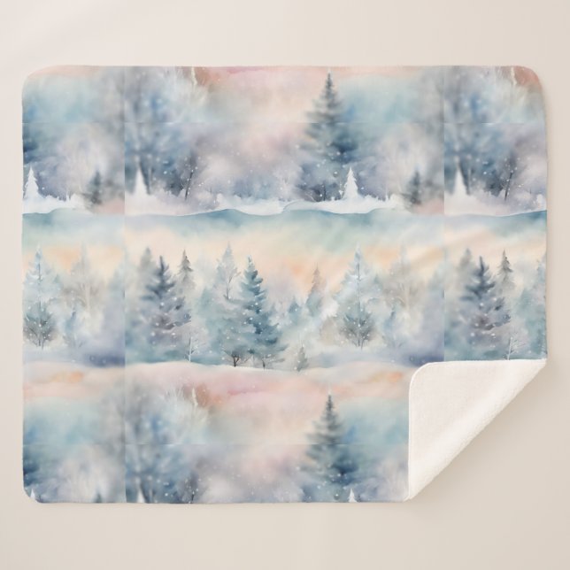 winter wonderland  - artistic sherpa blanket (Front (Horizontal))