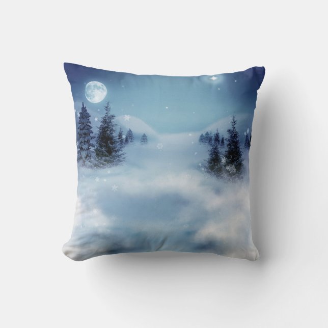 Winter Wonderland at Night Cushion (Front)