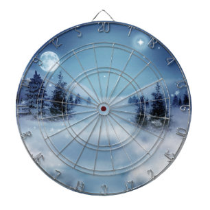 Winter Wonderland at Night Dartboard