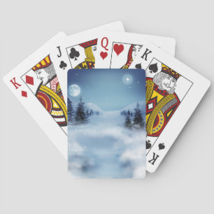 Winter Wonderland at Night Playing Cards