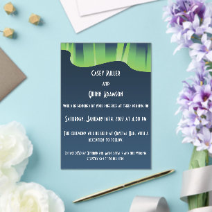 Winter Wonderland Auroras Acrylic Wedding Invitations