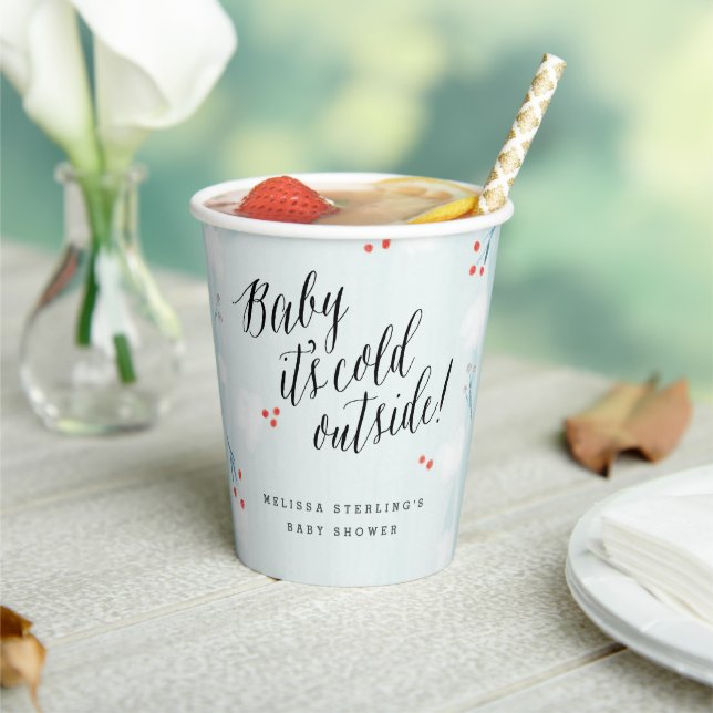Winter Wonderland Baby It's Cold Outside Shower Paper Cups (Insitu)