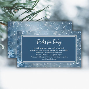 Winter Wonderland Baby Shower Books Request Enclosure Card
