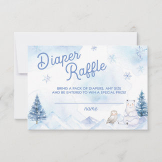 Winter Wonderland Baby Shower Diaper Raffle RSVP Card