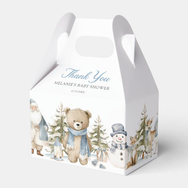 Winter Wonderland Baby Shower Favour Box (Front Side)