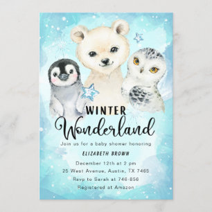 Winter Wonderland Baby Shower Invitation Boy